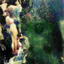 AI-coloured crop of Gustav Klimt’s Philosophy with figures and light trails